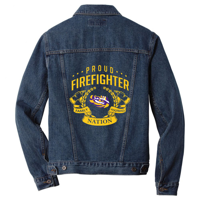 Lsu Tigers Proud Firefighter - Apparel Men Denim Jacket | Artistshot