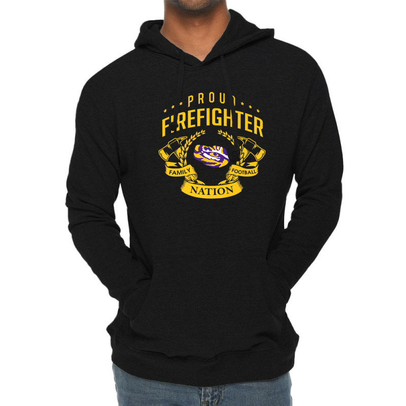 Lsu Tigers Proud Firefighter - Apparel Lightweight Hoodie | Artistshot