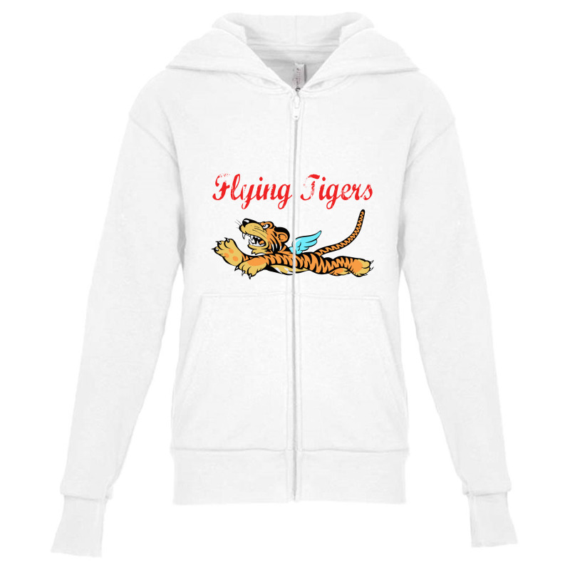 Flying Tigers Wwii Distressed Youth Zipper Hoodie by cm-arts | Artistshot