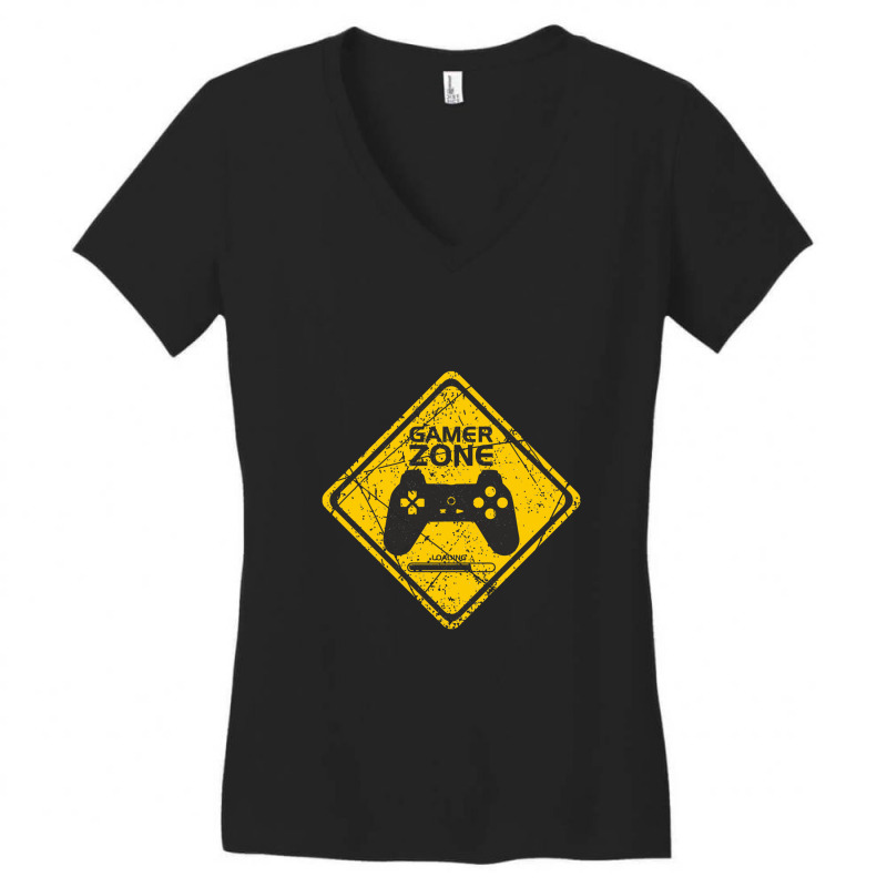 Gamer Zone Sign Women's V-Neck T-Shirt by cm-arts | Artistshot