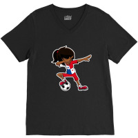 Dabbing Soccer Girl Panama, Panamanian Flag Jersey V-neck Tee | Artistshot