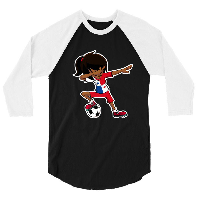 Dabbing Soccer Girl Panama, Panamanian Flag Jersey 3/4 Sleeve Shirt by AliaOwens | Artistshot