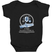 Uss Saratoga Cva 60 Naval Ship Military Aircraft Carrier Long Sleeve T Baby Bodysuit | Artistshot