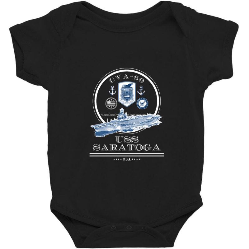 Uss Saratoga Cva 60 Naval Ship Military Aircraft Carrier Long Sleeve T Baby Bodysuit by Anitabostic | Artistshot