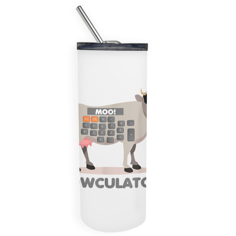 Algebra Math Calculator Funny Problem Solver Cow Moo Video Games Chara Skinny Tumbler | Artistshot