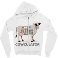 Algebra Math Calculator Funny Problem Solver Cow Moo Video Games Chara Zipper Hoodie | Artistshot