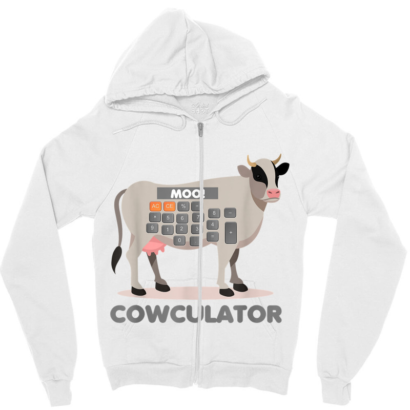 Algebra Math Calculator Funny Problem Solver Cow Moo Video Games Chara Zipper Hoodie | Artistshot