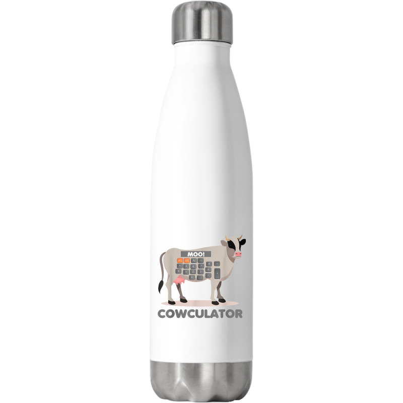 Algebra Math Calculator Funny Problem Solver Cow Moo Video Games Chara Stainless Steel Water Bottle | Artistshot