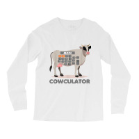 Algebra Math Calculator Funny Problem Solver Cow Moo Video Games Chara Long Sleeve Shirts | Artistshot