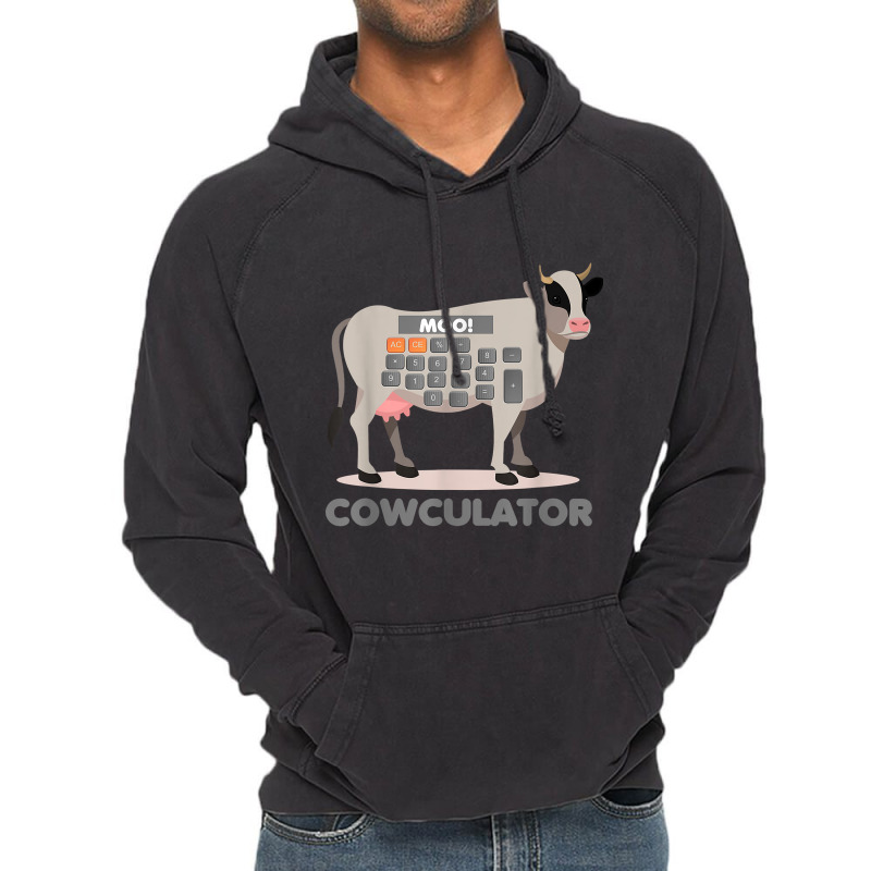 Algebra Math Calculator Funny Problem Solver Cow Moo Video Games Chara Vintage Hoodie | Artistshot