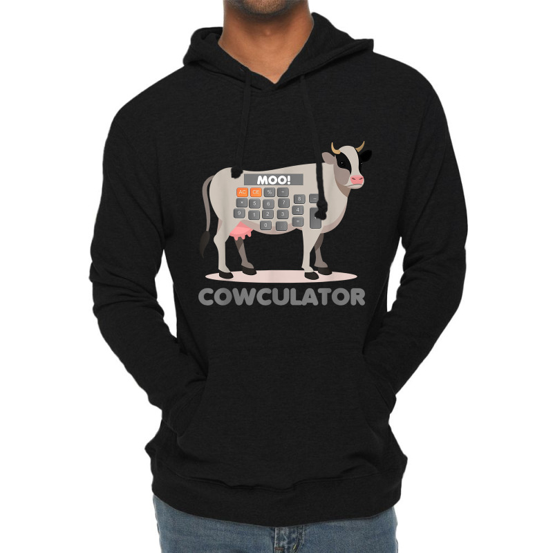 Algebra Math Calculator Funny Problem Solver Cow Moo Video Games Chara Lightweight Hoodie | Artistshot