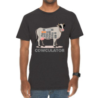 Algebra Math Calculator Funny Problem Solver Cow Moo Video Games Chara Vintage T-shirt | Artistshot