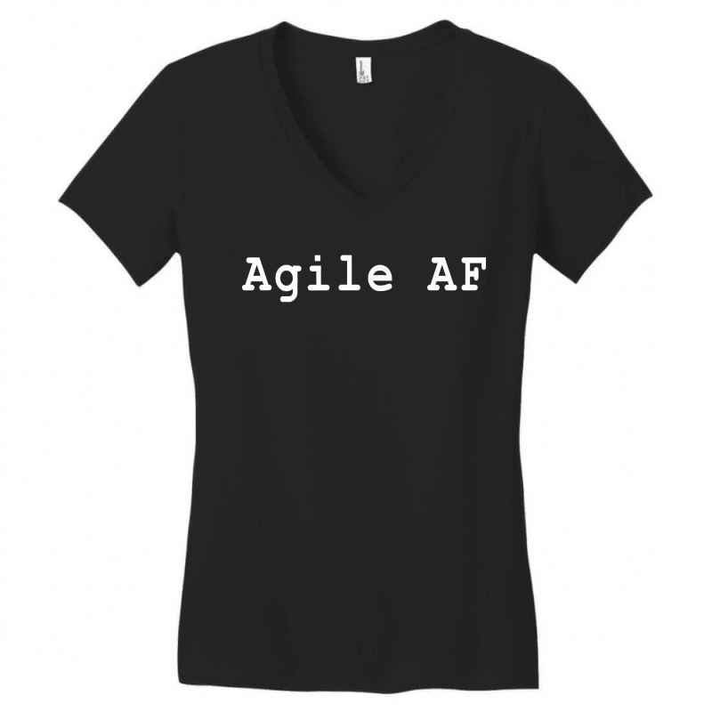 Witty Agile Af Scrum Project Management Funny Pm Coach For Fans Women's V-Neck T-Shirt by DedeShawl | Artistshot