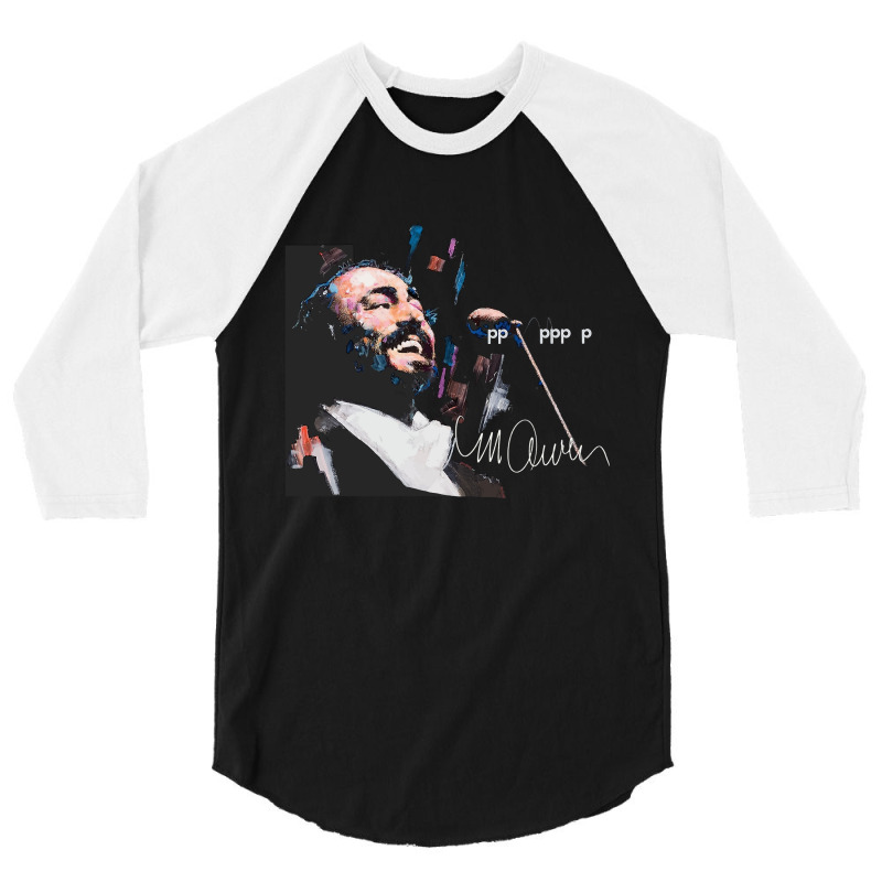 Original Portrait Of Luciano Pavarotti Shirt 3/4 Sleeve Shirt | Artistshot