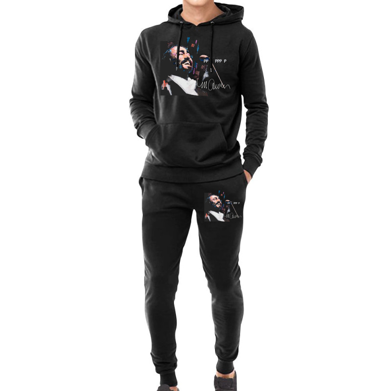 Original Portrait Of Luciano Pavarotti Shirt Hoodie & Jogger Set | Artistshot