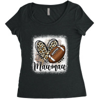 Football Mawmaw Funny Leopard Heart Family Sporty Women's Triblend Scoop T-shirt | Artistshot