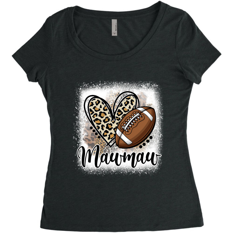 Football Mawmaw Funny Leopard Heart Family Sporty Women's Triblend Scoop T-shirt by peafowl | Artistshot