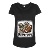 Football Mawmaw Funny Leopard Heart Family Sporty Maternity Scoop Neck T-shirt | Artistshot