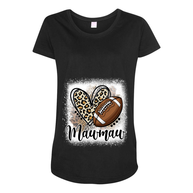 Football Mawmaw Funny Leopard Heart Family Sporty Maternity Scoop Neck T-shirt by peafowl | Artistshot