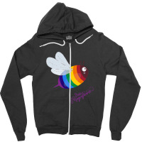 Bee Magnificent Single Bee. Lgbt. Zipper Hoodie | Artistshot