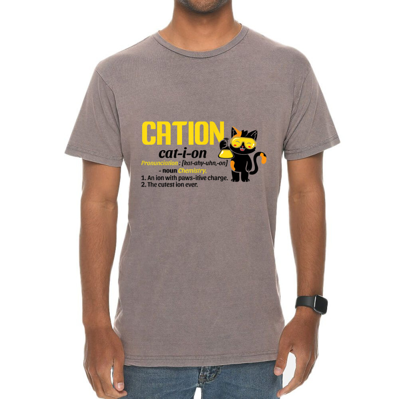 Funny Nerdy Cation Chemistry Black Kitty Cat Science Teacher Funny Gif Vintage T-shirt | Artistshot