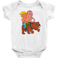 Trump And Putin Riding Bear Baby Bodysuit | Artistshot