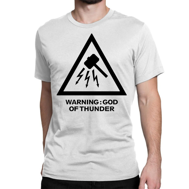 Warning God Of Thunder Classic T-shirt by Akhtar21 | Artistshot