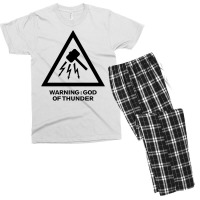 Warning God Of Thunder Men's T-shirt Pajama Set | Artistshot