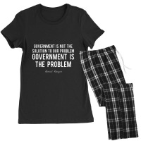 Government Is Not The Solution To Our Problem Women's Pajamas Set | Artistshot