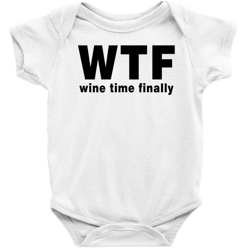 Wtf - Wine Time Finally (black) Baby Bodysuit by Akhtar21 | Artistshot