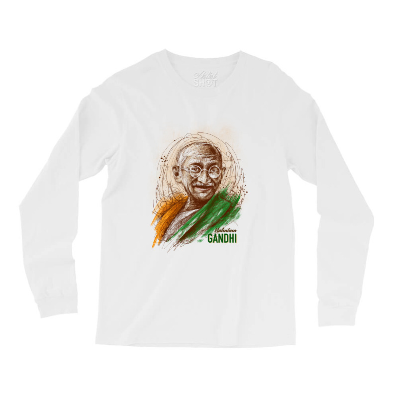 Mahatma Gandhi Jayanti Scribble Art Long Sleeve Shirts | Artistshot