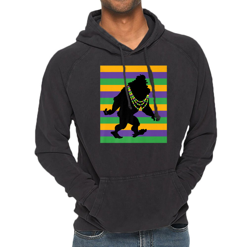 Mardi Gras Bigfoot Sasquatch Vintage Hoodie | Artistshot