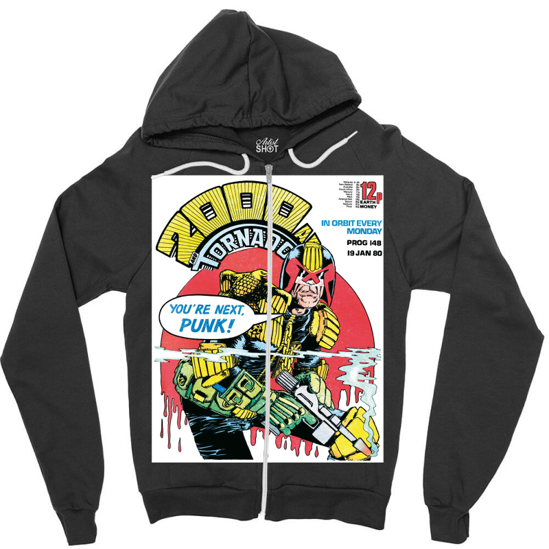 Judge Dredd Dredd Police Mega City Mega City Mega City One Cover Punk  Zipper Hoodie | Artistshot