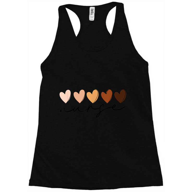 Melanin Hearts Nurse Afro American Black History Month Blm Character V Racerback Tank by KhalilDesign | Artistshot