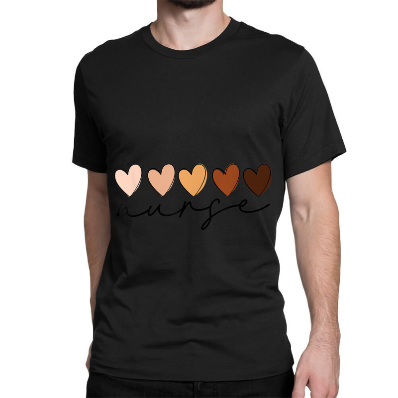 Melanin Hearts Nurse Afro American Black History Month Blm Character V Classic T-shirt by KhalilDesign | Artistshot