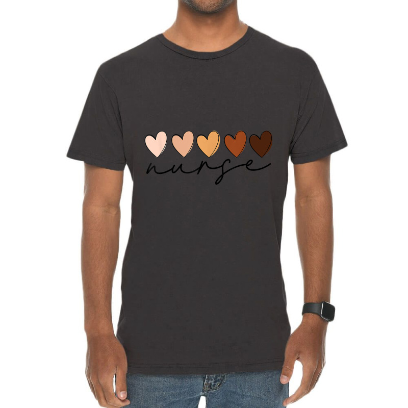 Melanin Hearts Nurse Afro American Black History Month Blm Character V Vintage T-Shirt by KhalilDesign | Artistshot