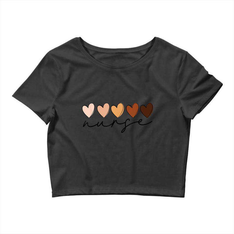 Melanin Hearts Nurse Afro American Black History Month Blm Character V Crop Top by KhalilDesign | Artistshot