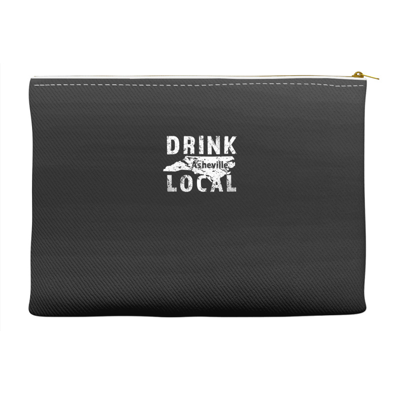 Distressed Drink Local Asheville Nc Accessory Pouches | Artistshot