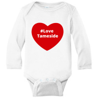 Love Tameside, Hashtag Heart, Love Tameside Long Sleeve Baby Bodysuit | Artistshot