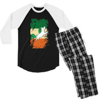 Distressed Irish Flag St Patrick - Unicorn Tee Men's 3/4 Sleeve Pajama Set | Artistshot