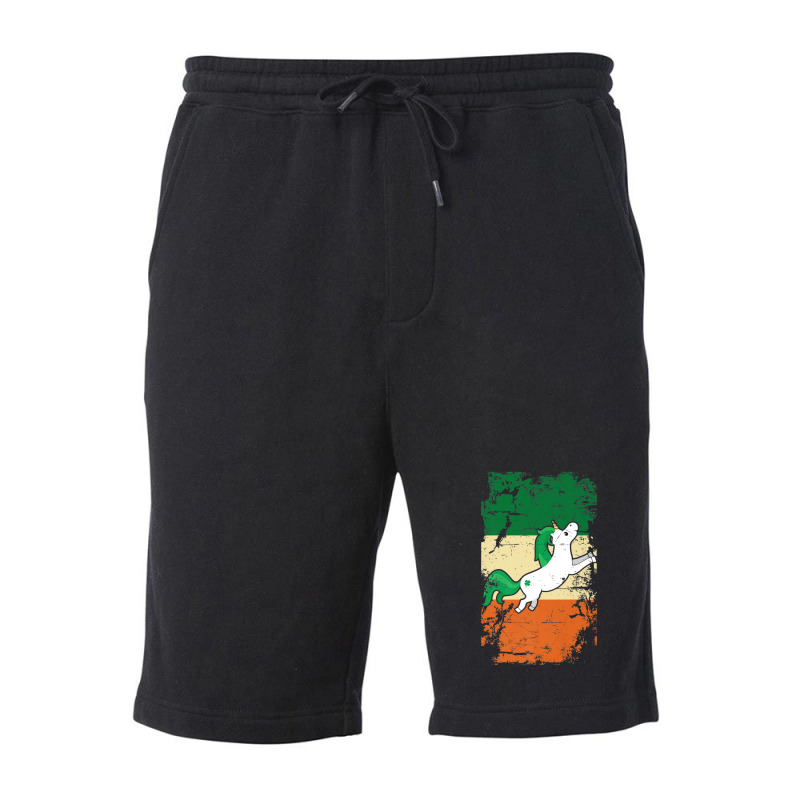 Distressed Irish Flag St Patrick - Unicorn Tee Fleece Short | Artistshot