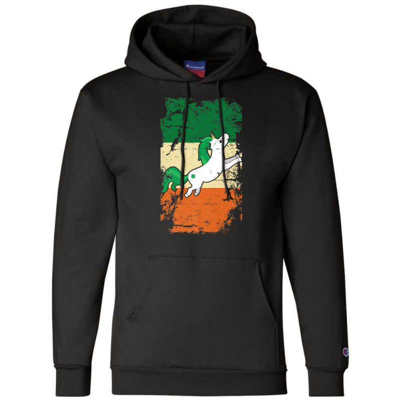 Distressed Irish Flag St Patrick - Unicorn Tee Champion Hoodie | Artistshot