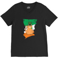 Distressed Irish Flag St Patricks Cat Tee V-neck Tee | Artistshot