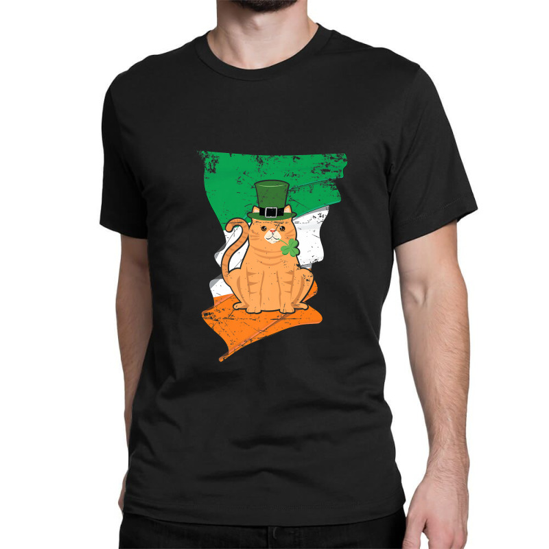 Distressed Irish Flag St Patricks Cat Tee Classic T-shirt | Artistshot