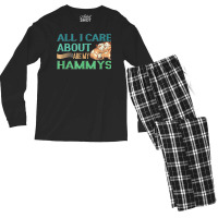 All I Care My Hammys Hamster Glass Cage Men's Long Sleeve Pajama Set | Artistshot