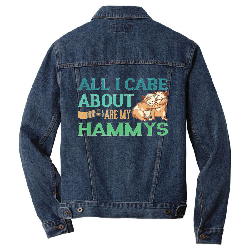 All I Care My Hammys Hamster Glass Cage Men Denim Jacket by AnaMercedesContreras | Artistshot