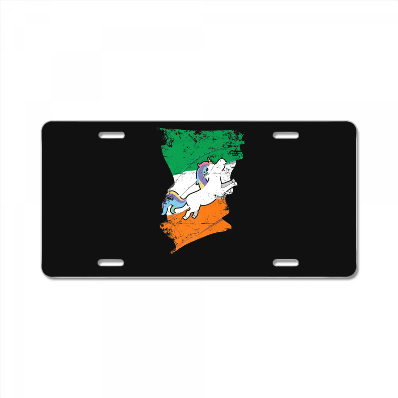 Distressed Irish Flag St Patricks Unicorn Tee License Plate | Artistshot