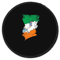 Distressed Irish Flag St Patricks Unicorn Tee Round Patch | Artistshot