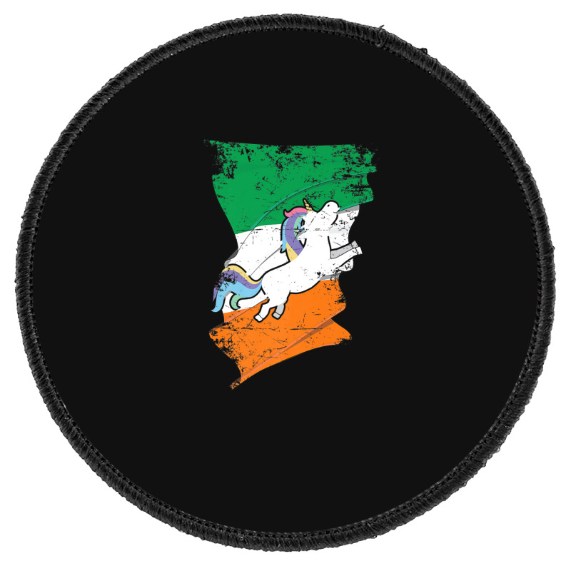 Distressed Irish Flag St Patricks Unicorn Tee Round Patch | Artistshot