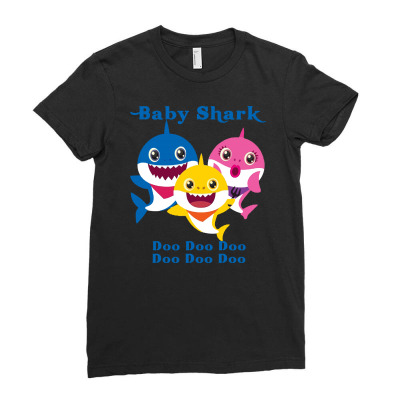 Baby Shark Doo Doo Doo Ladies Fitted T-shirt Designed By Meganphoebe